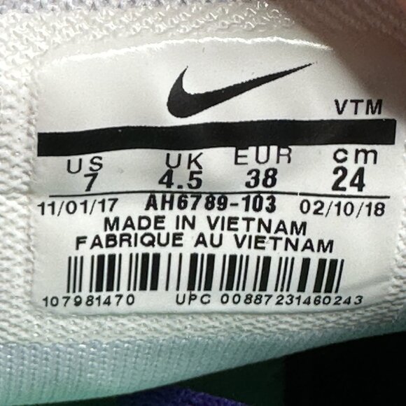 Womens Size 7 Nike Air Max 270 Shoes Grape / White Athletic Running Sneakers - Picture 8 of 8